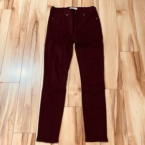 Madewell Women's Skinny Pant Sz 26x29 Maroon 19" Rise
